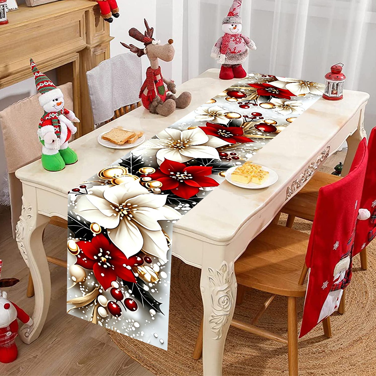 180*35cm Floral Christmas Tabl - огляд і ціна Christmas Table Runner