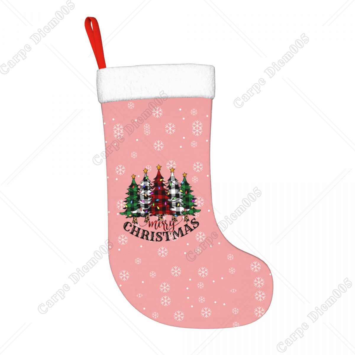 Pink Snowflakes Christmas Tree - огляд і ціна Christmas Stocking Hanging