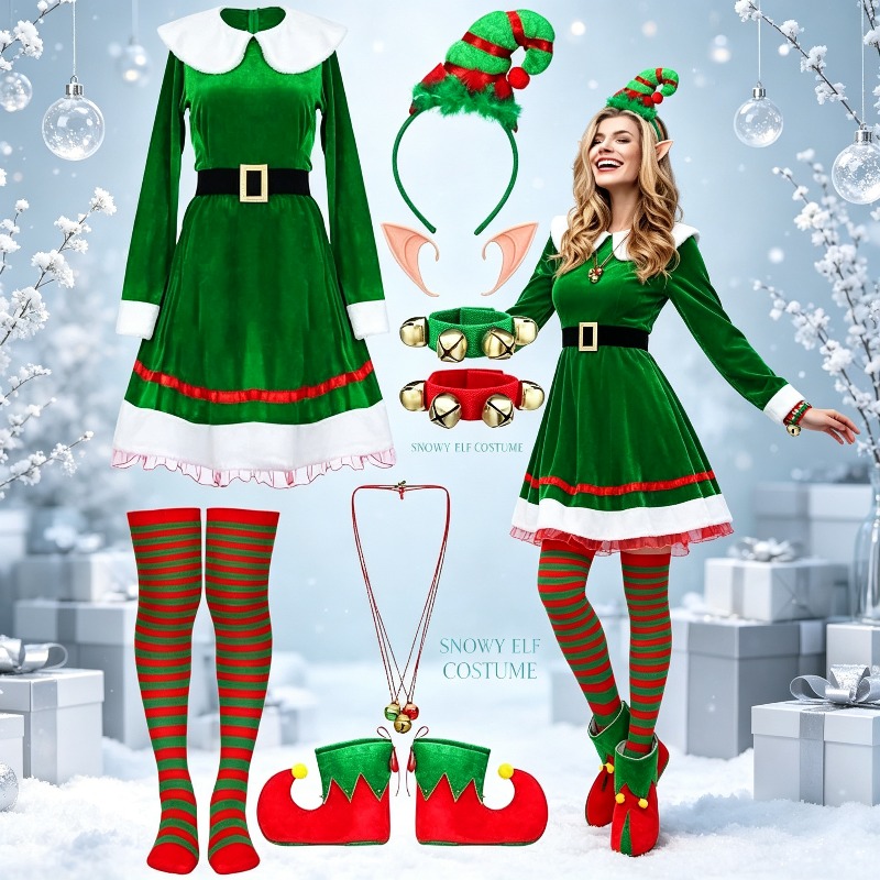 Women Christmas Elf Costume Se - огляд і ціна Elf Costume Christmas